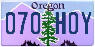 OR license plate 070HOY