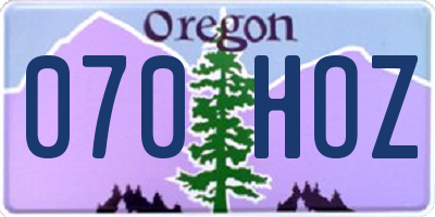 OR license plate 070HOZ