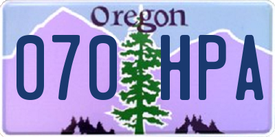 OR license plate 070HPA