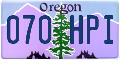 OR license plate 070HPI