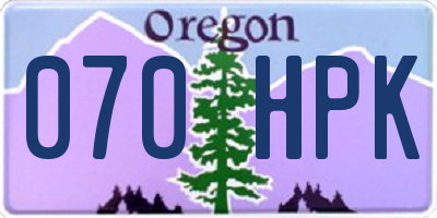 OR license plate 070HPK