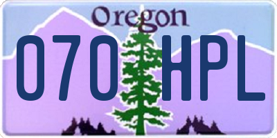OR license plate 070HPL