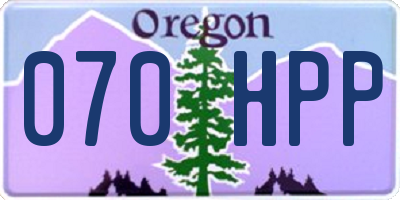 OR license plate 070HPP