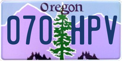 OR license plate 070HPV