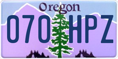 OR license plate 070HPZ