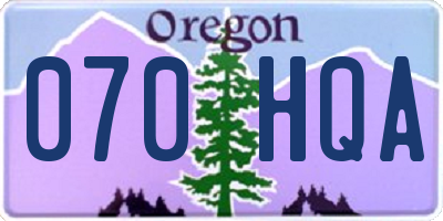 OR license plate 070HQA