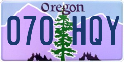 OR license plate 070HQY