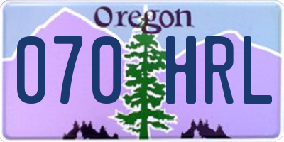 OR license plate 070HRL