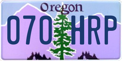OR license plate 070HRP