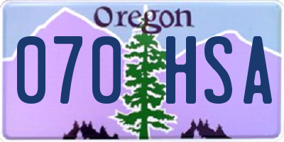OR license plate 070HSA