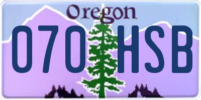 OR license plate 070HSB