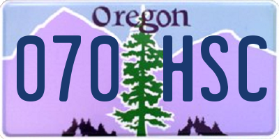 OR license plate 070HSC