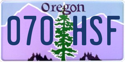 OR license plate 070HSF