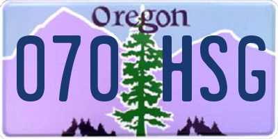 OR license plate 070HSG