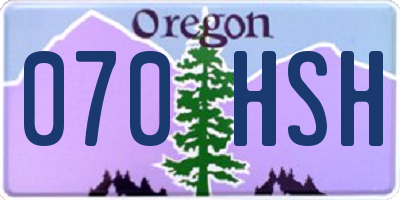 OR license plate 070HSH
