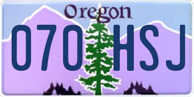 OR license plate 070HSJ