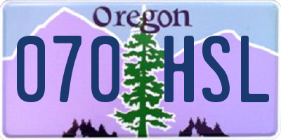 OR license plate 070HSL