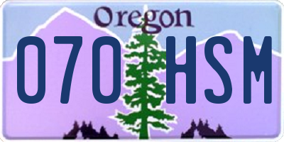 OR license plate 070HSM
