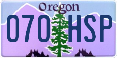 OR license plate 070HSP