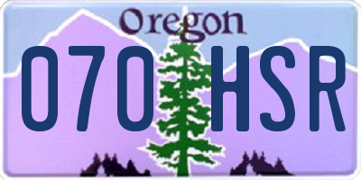 OR license plate 070HSR