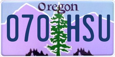 OR license plate 070HSU