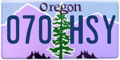 OR license plate 070HSY