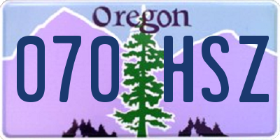 OR license plate 070HSZ