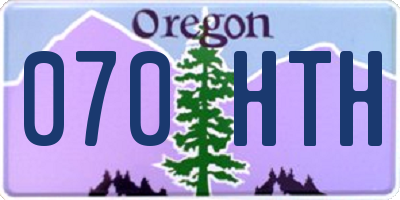 OR license plate 070HTH