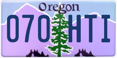 OR license plate 070HTI