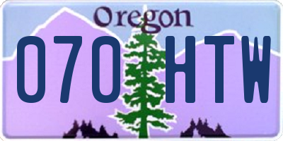 OR license plate 070HTW