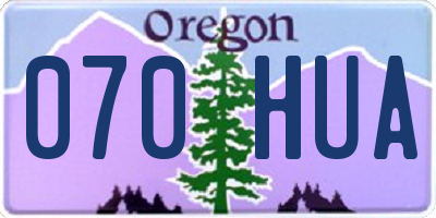 OR license plate 070HUA