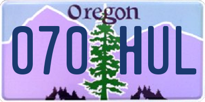 OR license plate 070HUL