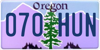 OR license plate 070HUN