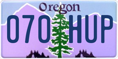 OR license plate 070HUP