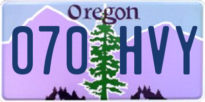 OR license plate 070HVY