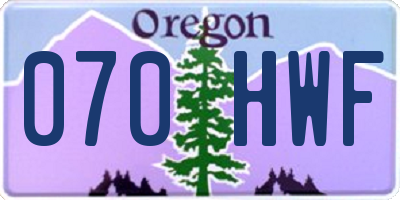 OR license plate 070HWF