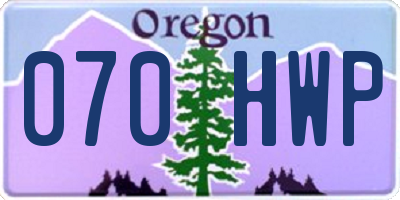 OR license plate 070HWP