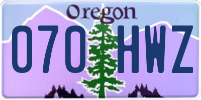 OR license plate 070HWZ