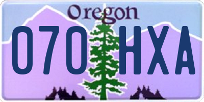 OR license plate 070HXA