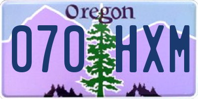 OR license plate 070HXM