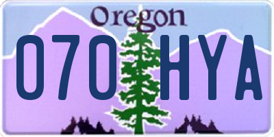 OR license plate 070HYA