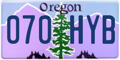 OR license plate 070HYB