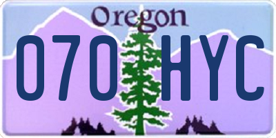 OR license plate 070HYC