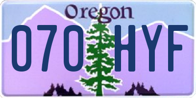 OR license plate 070HYF
