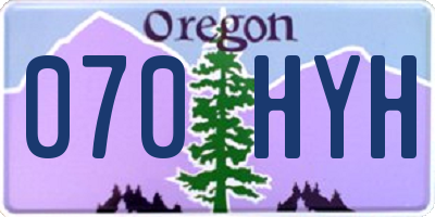 OR license plate 070HYH