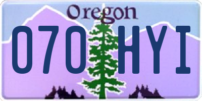 OR license plate 070HYI