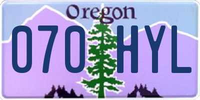 OR license plate 070HYL