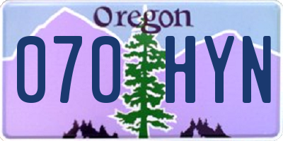 OR license plate 070HYN