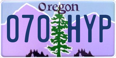 OR license plate 070HYP