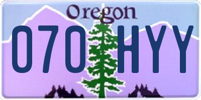 OR license plate 070HYY